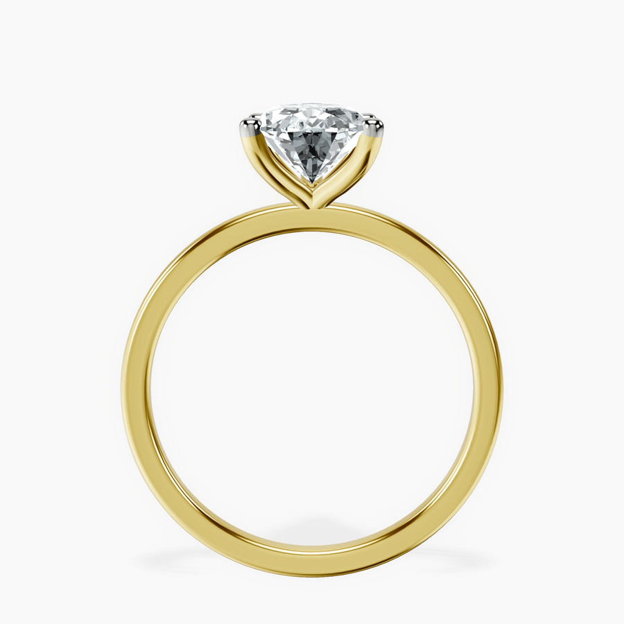 18ct Yellow Gold Four Prong Solitaire 1.5mm Lab Diamond Ring side right image one