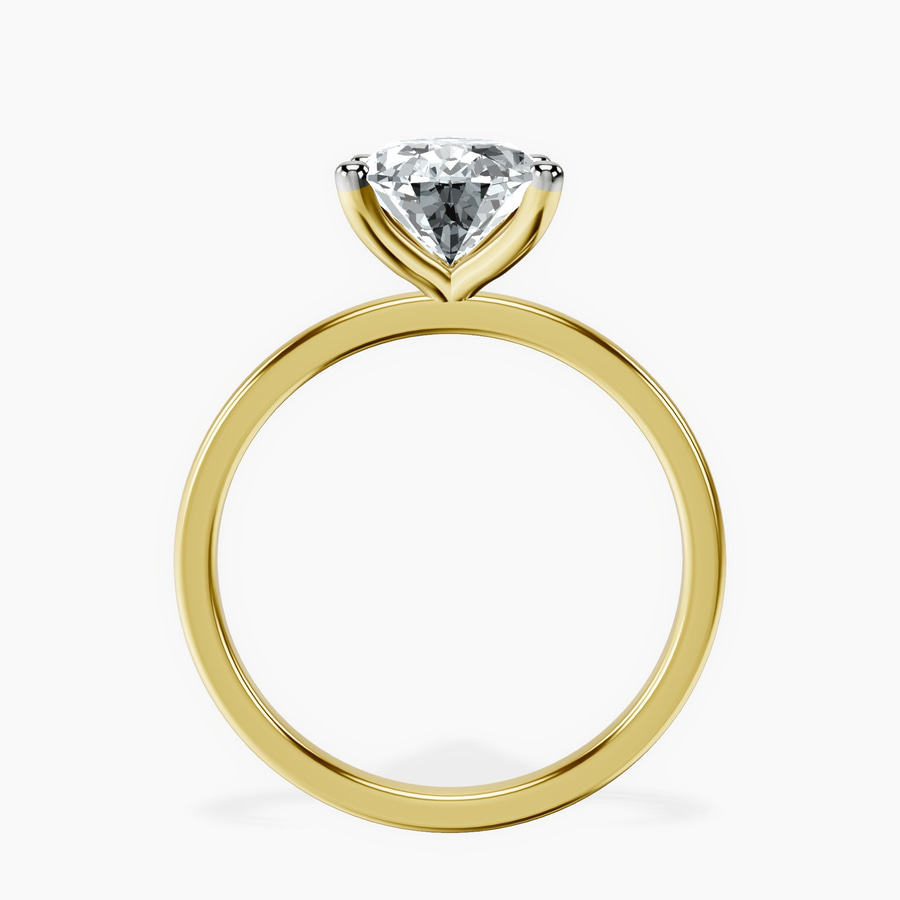 18kt Yellow Gold Four Prong Solitaire 1.5mm Lab Diamond Ring side right image one