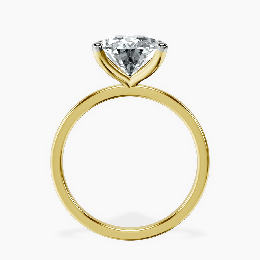 10kt Yellow Gold Four Prong Solitaire 1.5mm Lab Diamond Ring side right image one