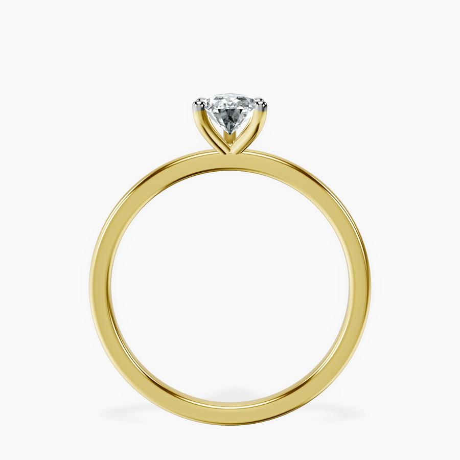 10kt Yellow Gold Four Prong Solitaire 1.5mm Lab Diamond Ring side right image one