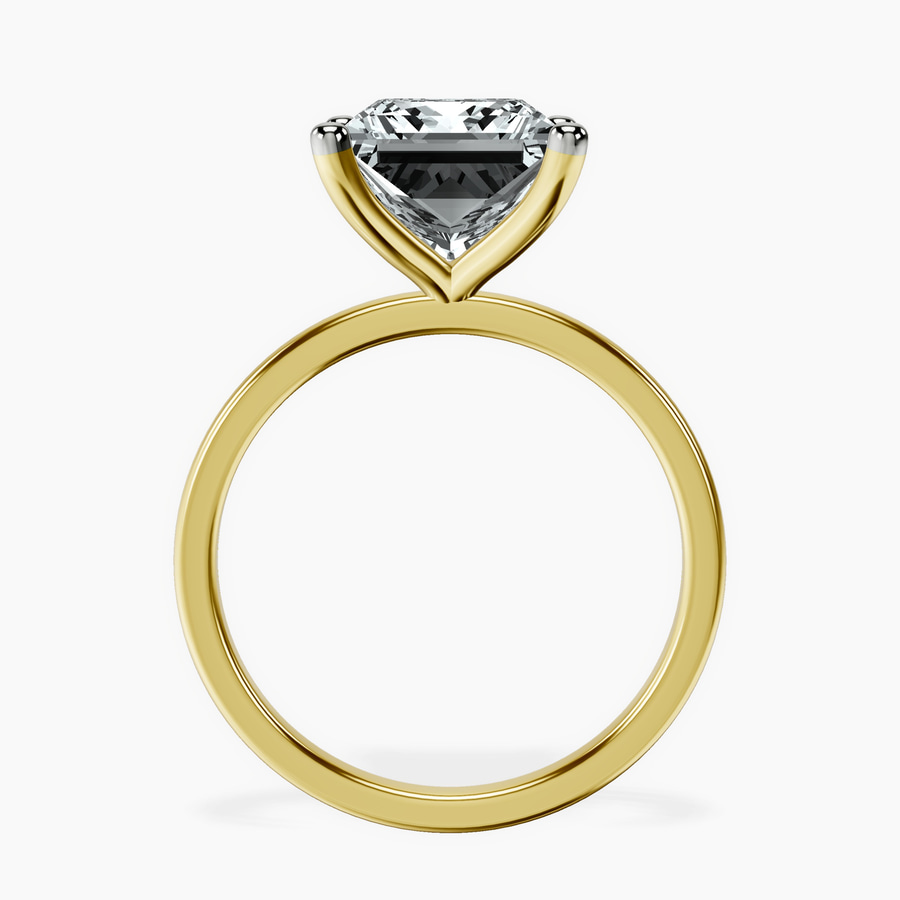 14kt Yellow Gold Four Prong Solitaire 1.5mm Lab Diamond Ring side right image one