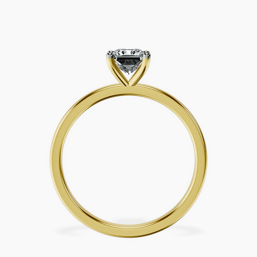 18kt Yellow Gold Four Prong Solitaire 1.5mm Lab Diamond Ring side right image one