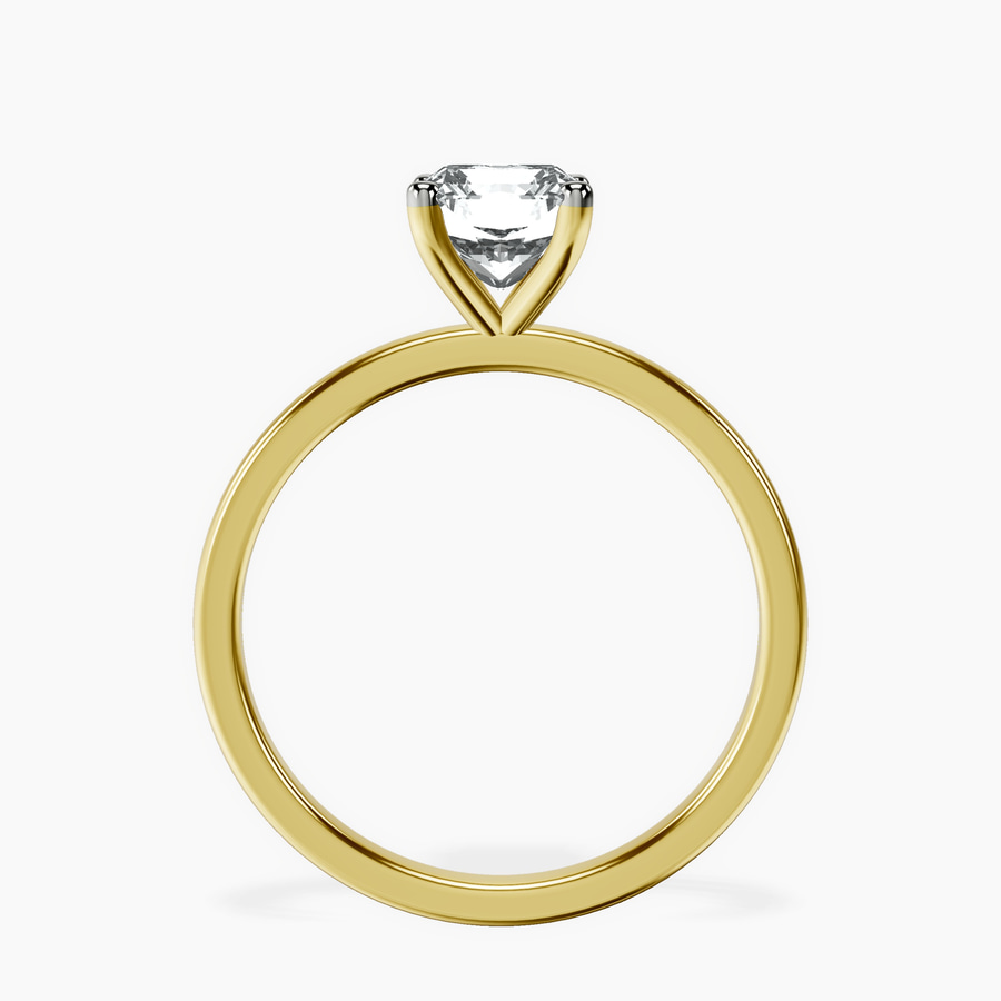 18kt Yellow Gold Four Prong Solitaire 1.5mm Lab Diamond Ring side right image one