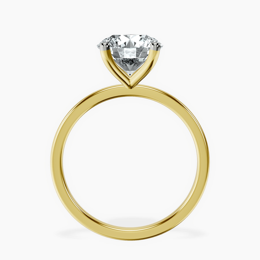 14kt Yellow Gold Four Prong Solitaire 1.5mm Lab Diamond Ring side right image one