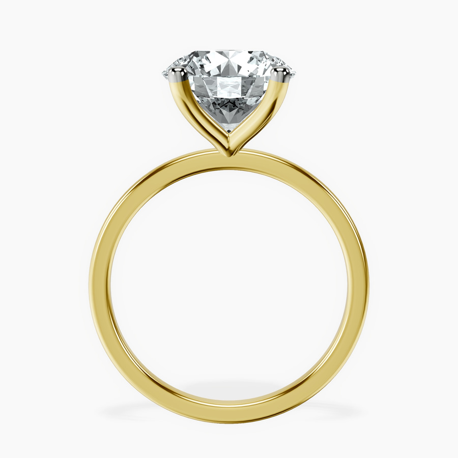14kt Yellow Gold Four Prong Solitaire 1.5mm Lab Diamond Ring side right image one