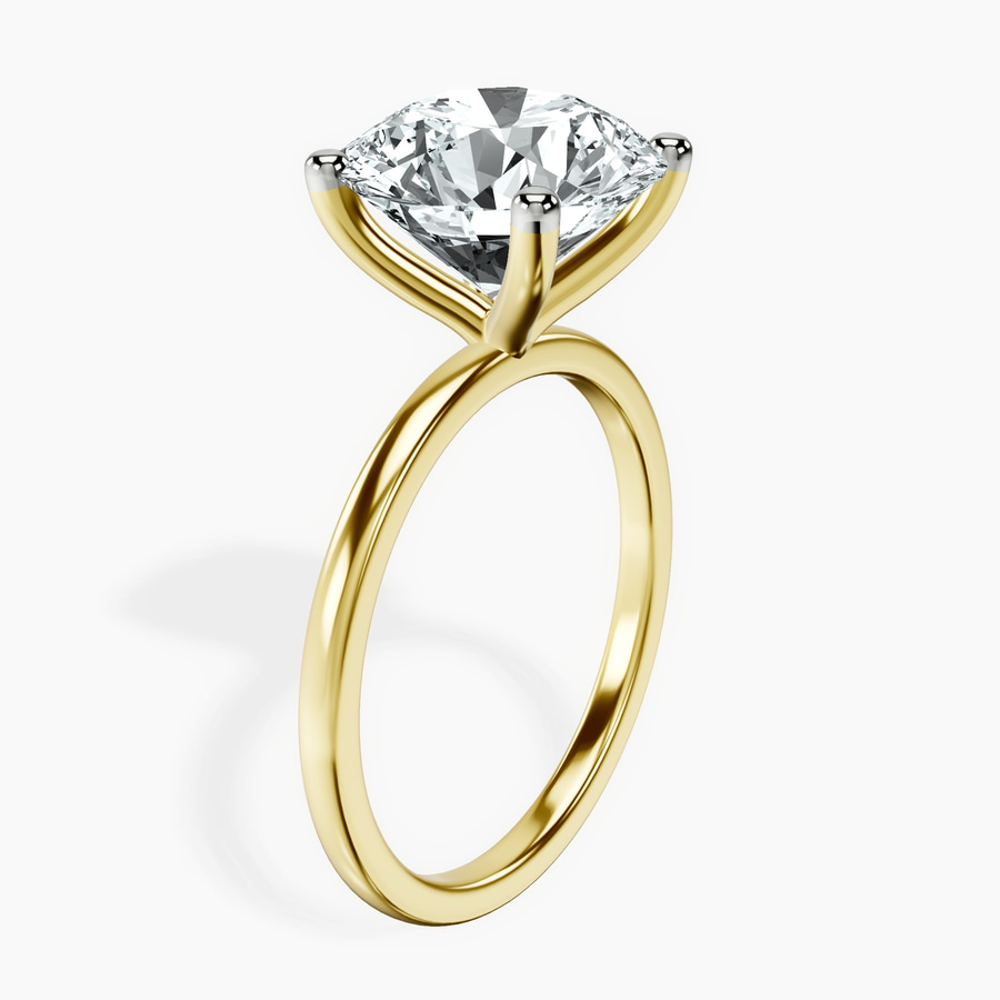 14kt Yellow Gold Four Prong Solitaire 1.5mm Lab Diamond Ring standing product image one