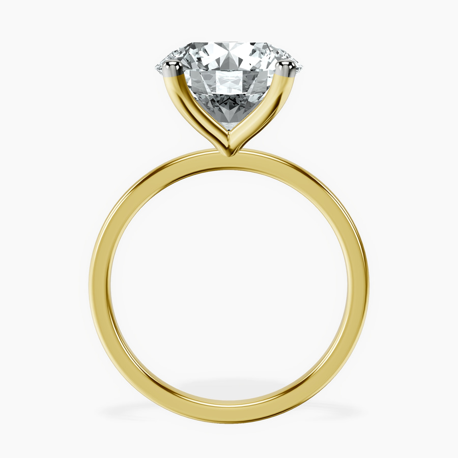 14kt Yellow Gold Four Prong Solitaire 1.5mm Lab Diamond Ring side right image one