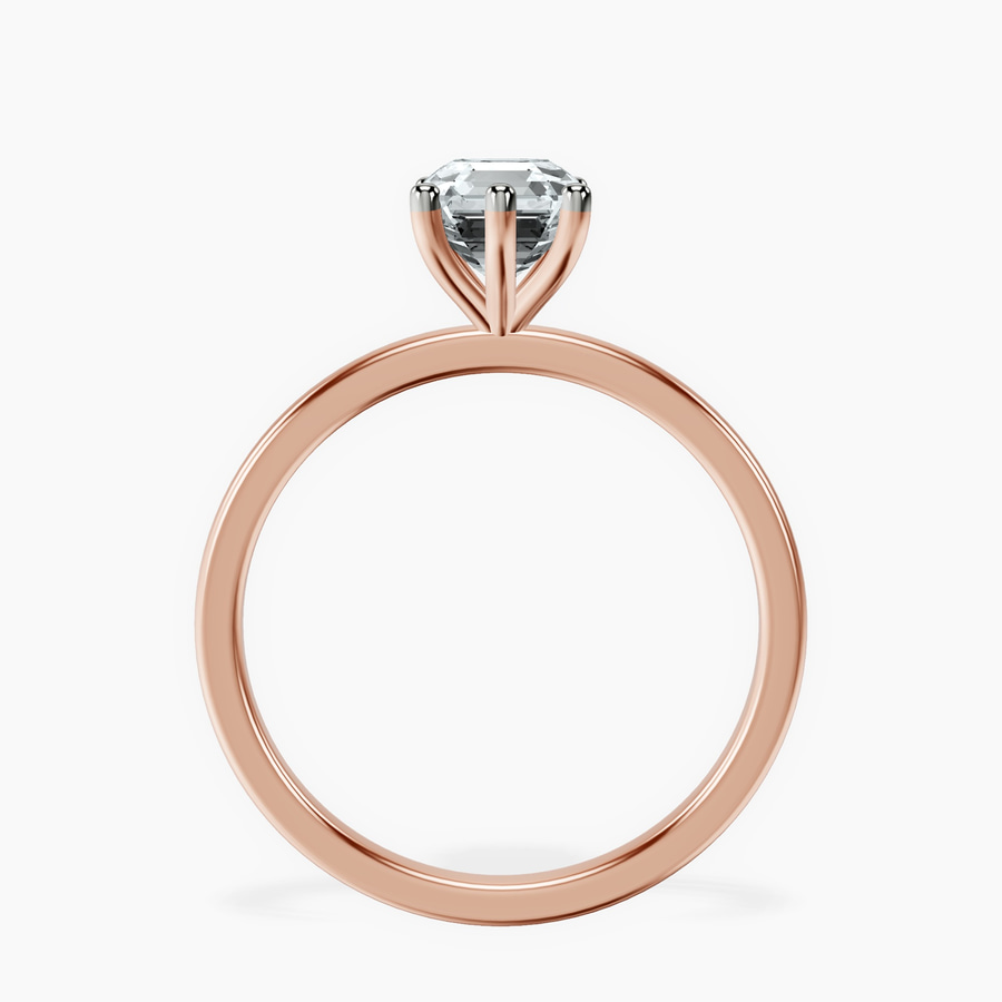 18kt Rose Gold Six Prong Solitaire 1.5mm Lab Diamond Ring side right image one