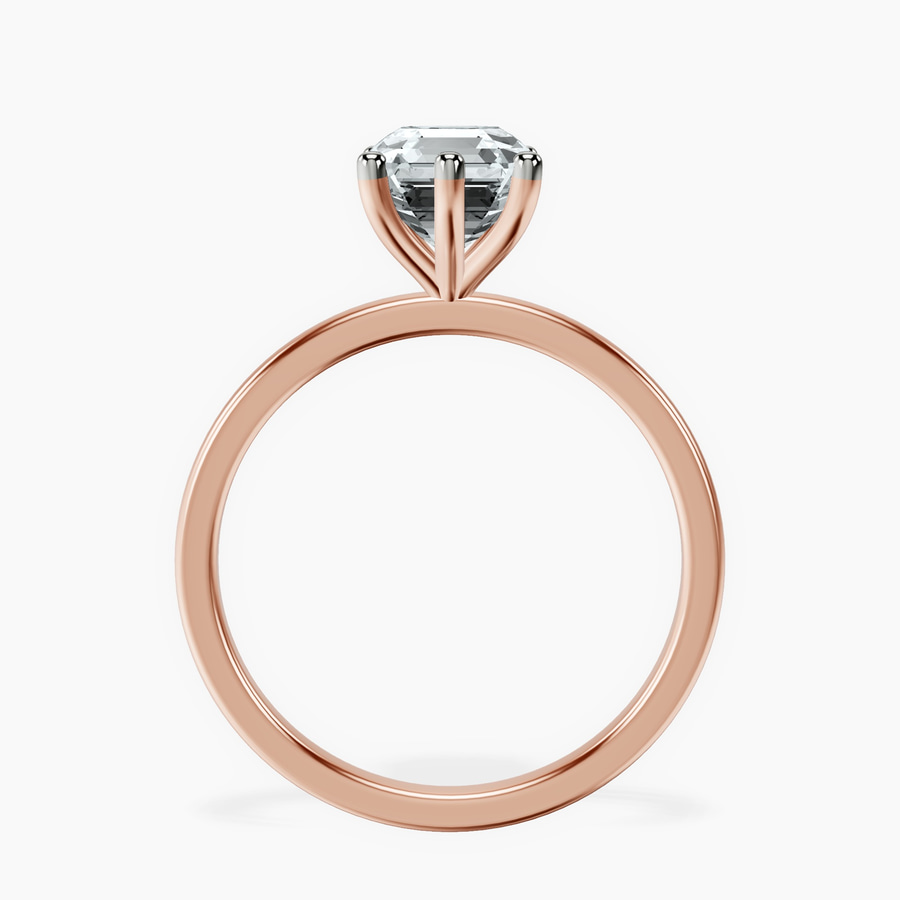18ct Rose Gold Six Prong Solitaire 1.5mm Lab Diamond Ring side right image one