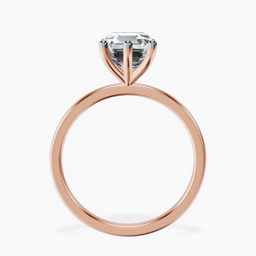 14kt Rose Gold Six Prong Solitaire 1.5mm Lab Diamond Ring side right image one