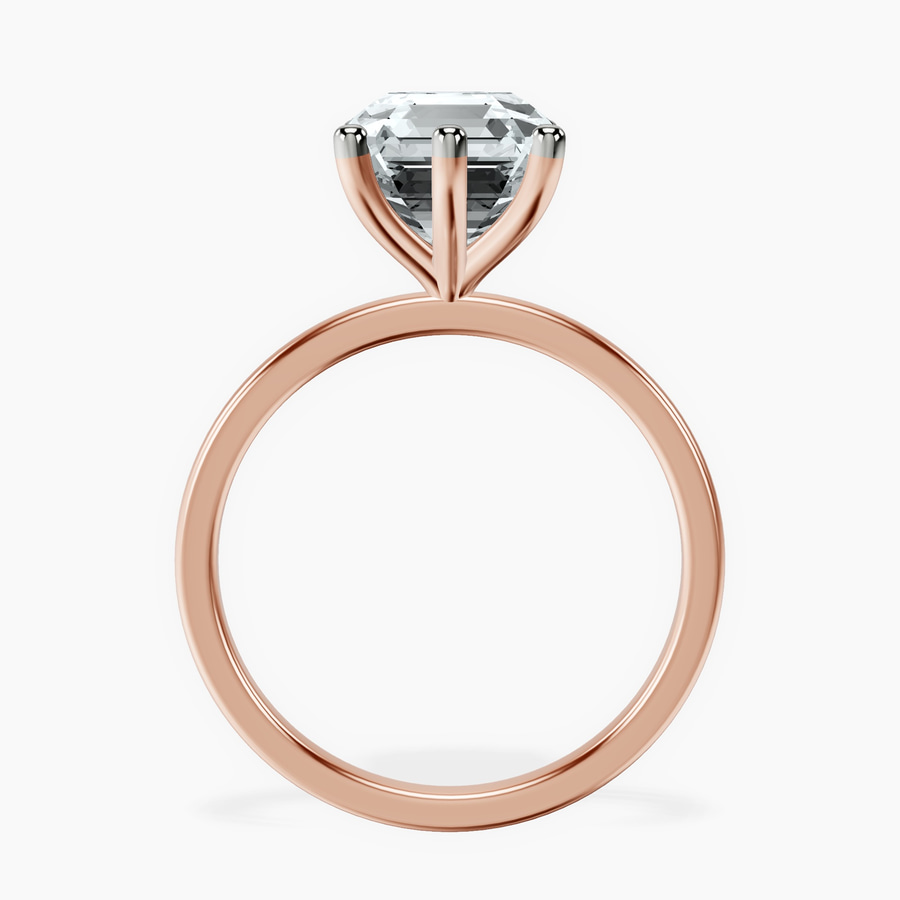 10kt Rose Gold Six Prong Solitaire 1.5mm Lab Diamond Ring side right image one