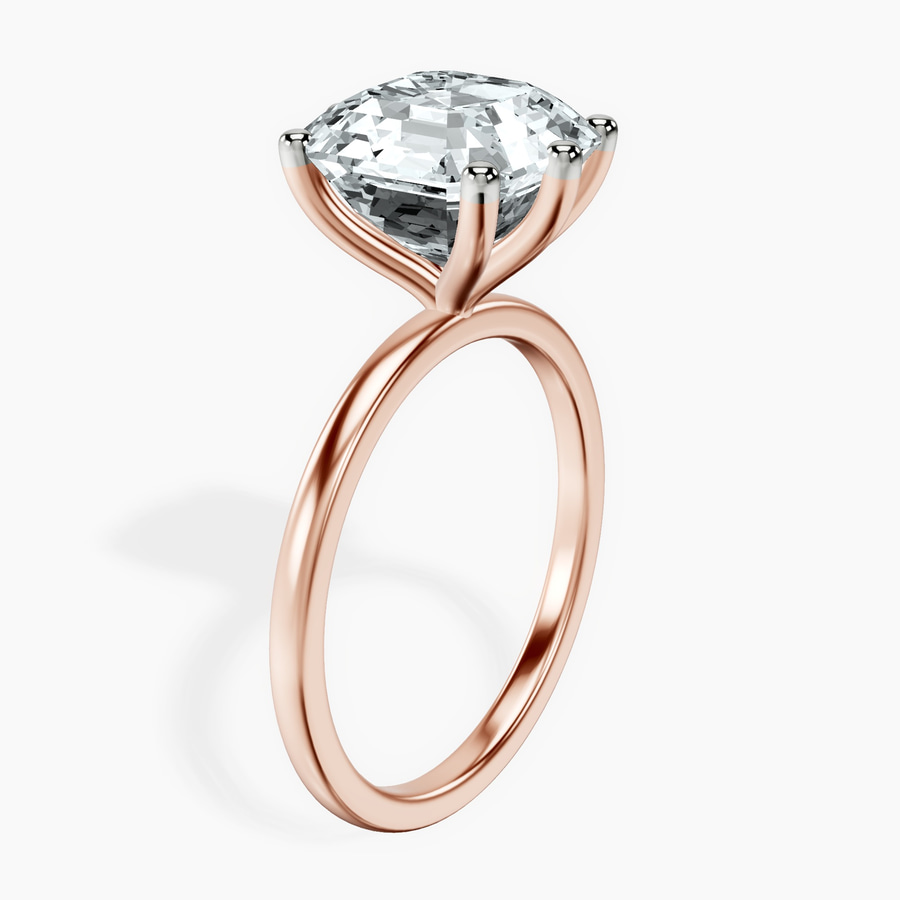 18kt Rose Gold Six Prong Solitaire 1.5mm Lab Diamond Ring standing product image one