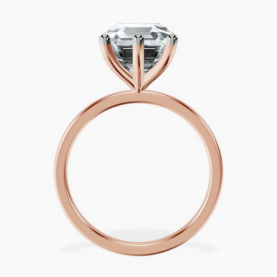 18kt Rose Gold Six Prong Solitaire 1.5mm Lab Diamond Ring side right image one