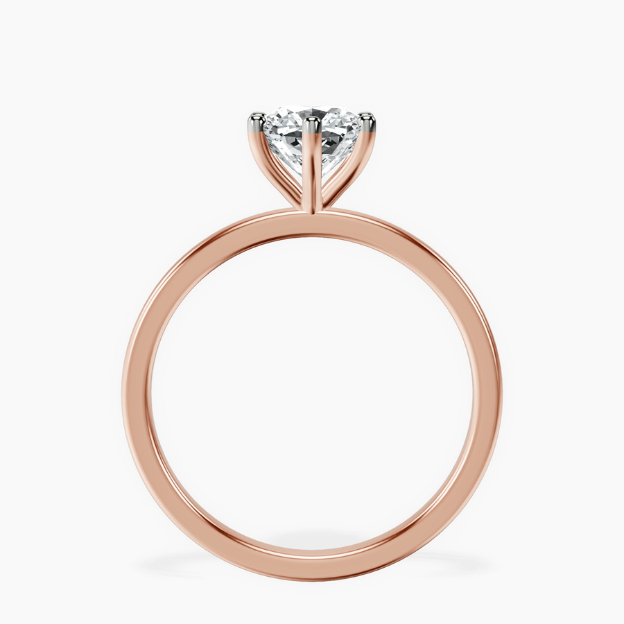 10kt Rose Gold Six Prong Solitaire 1.5mm Lab Diamond Ring side right image one