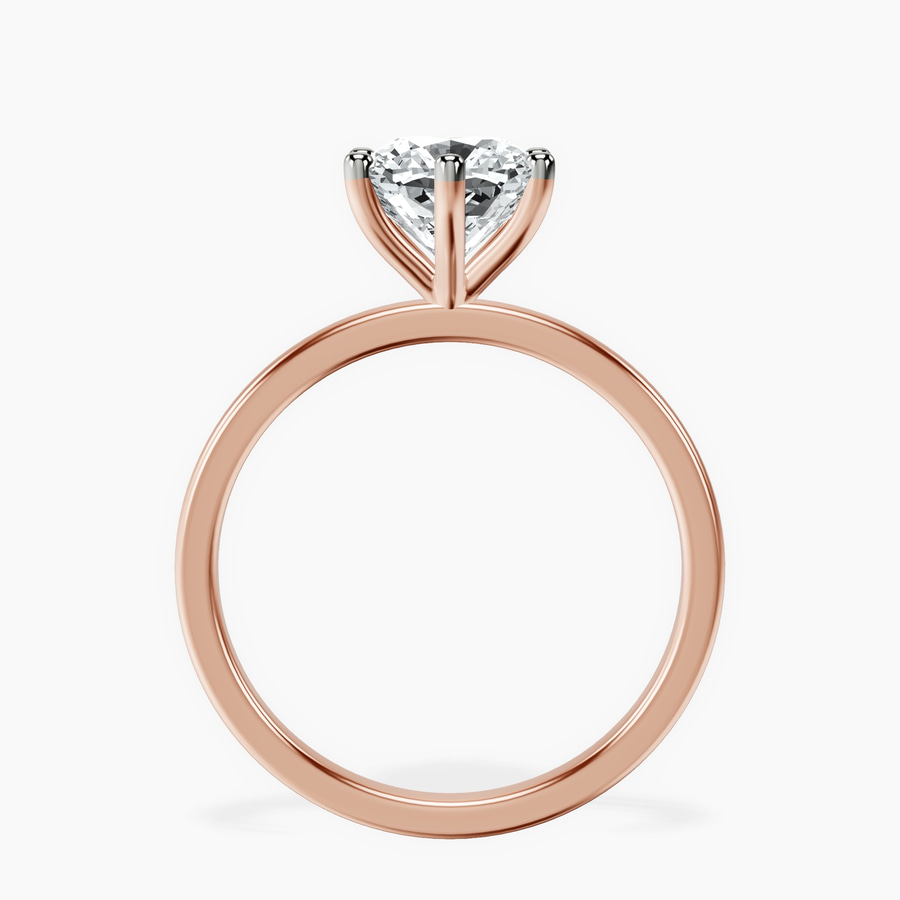 14ct Rose Gold Six Prong Solitaire 1.5mm Lab Diamond Ring side right image one
