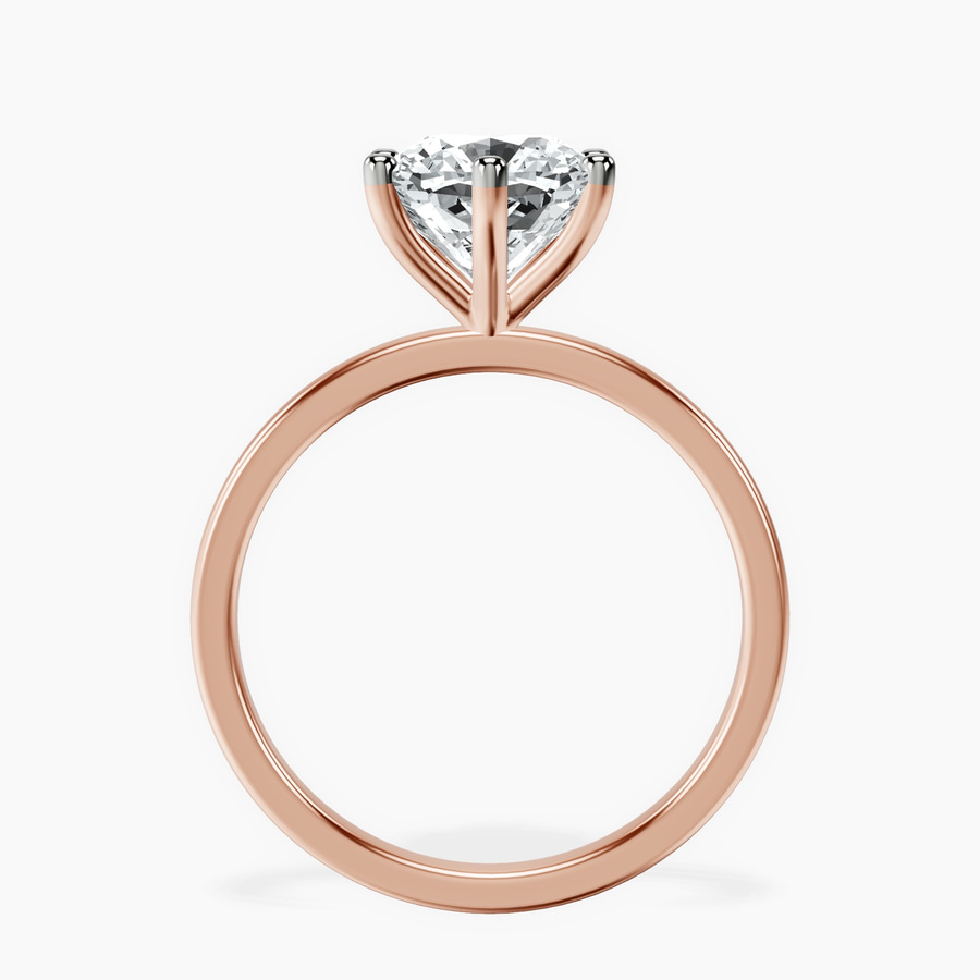 10kt Rose Gold Six Prong Solitaire 1.5mm Lab Diamond Ring side right image one