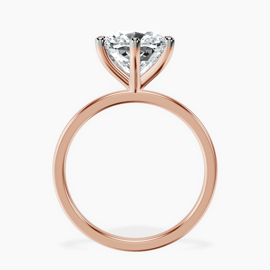 10kt Rose Gold Six Prong Solitaire 1.5mm Lab Diamond Ring side right image one