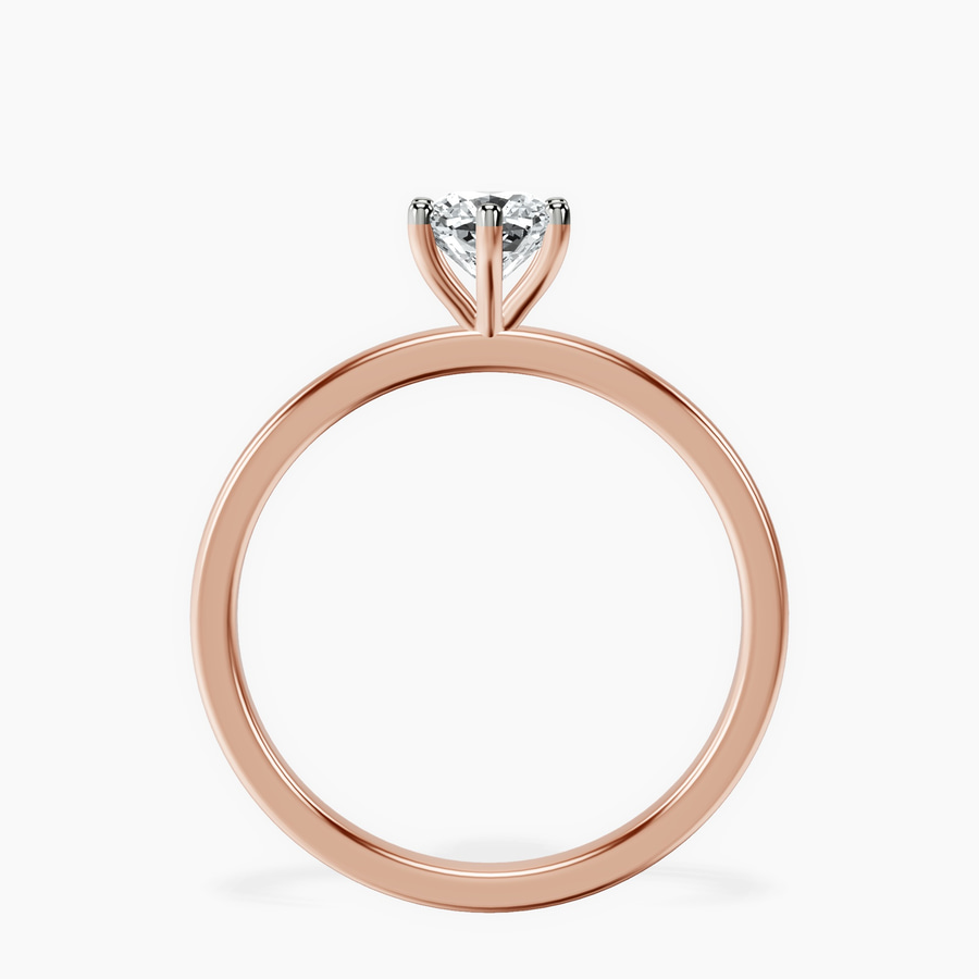 14kt Rose Gold Six Prong Solitaire 1.5mm Lab Diamond Ring side right image one