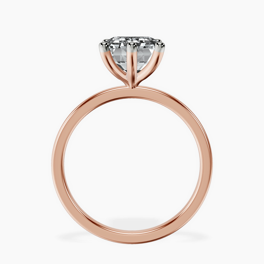 10kt Rose Gold Six Prong Solitaire 1.5mm Lab Diamond Ring side right image one