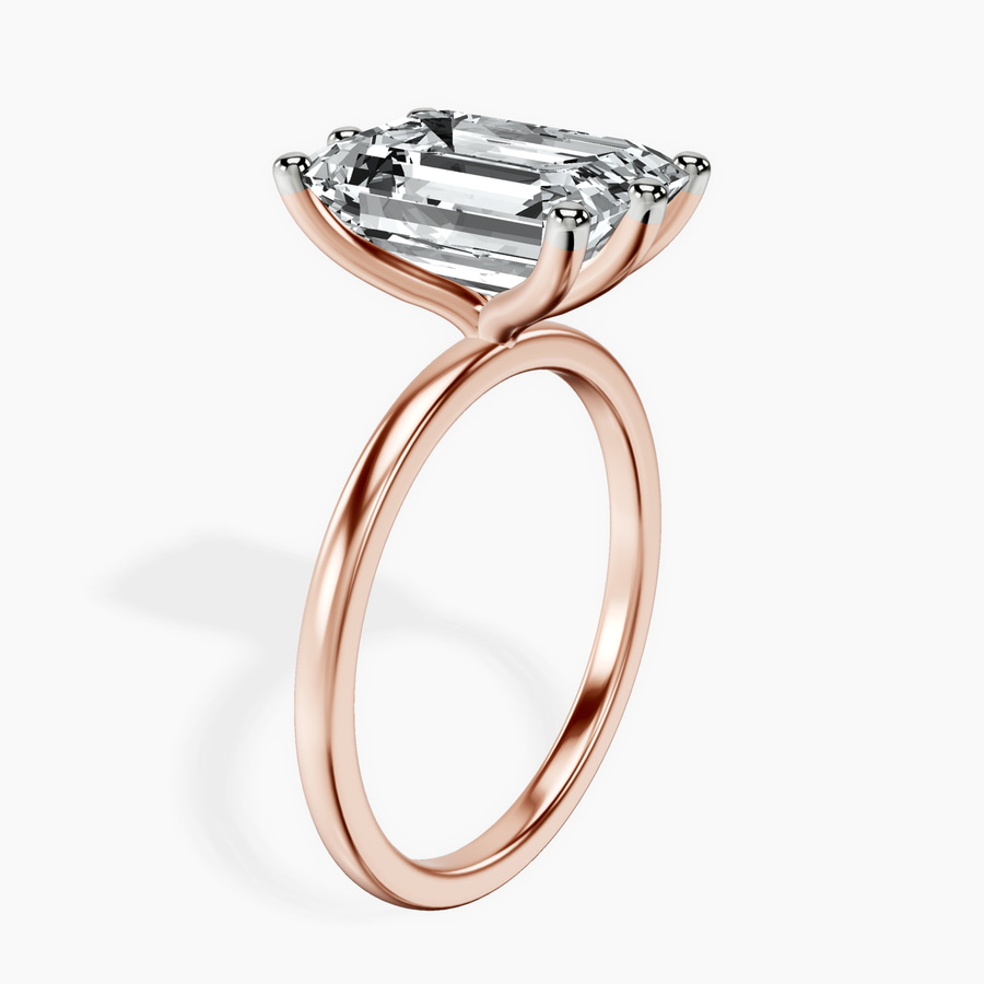 10kt Rose Gold Six Prong Solitaire 1.5mm Lab Diamond Ring standing product image one