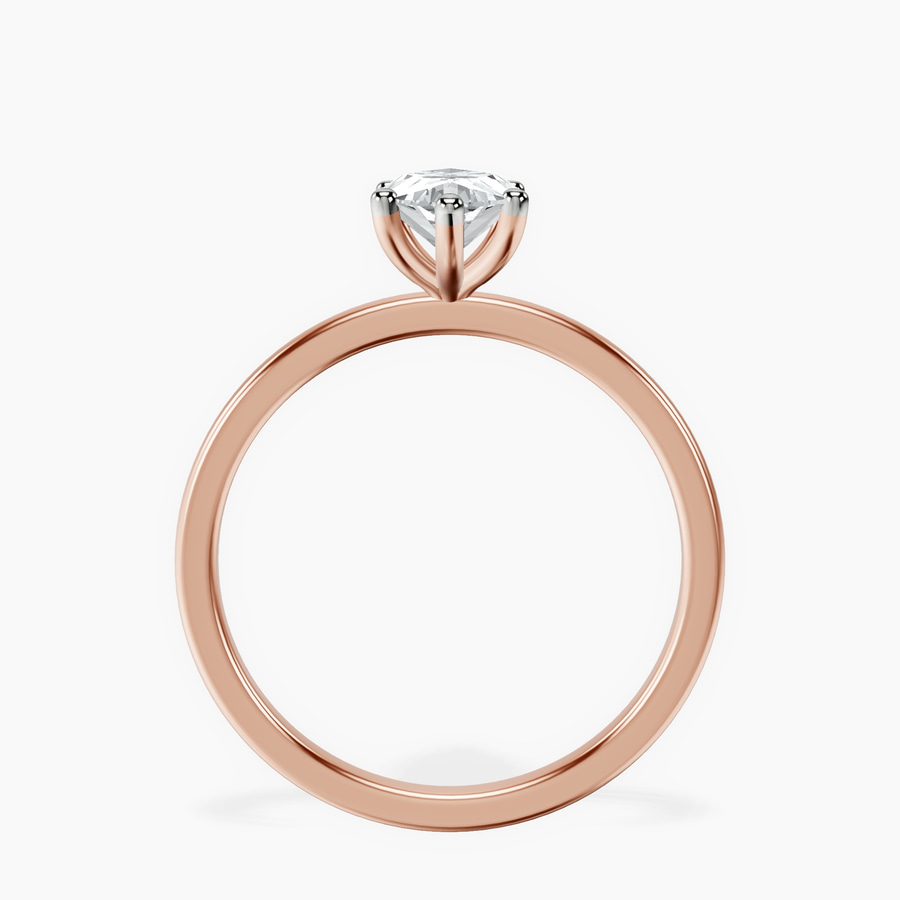 10kt Rose Gold Six Prong Solitaire 1.5mm Lab Diamond Ring side right image one