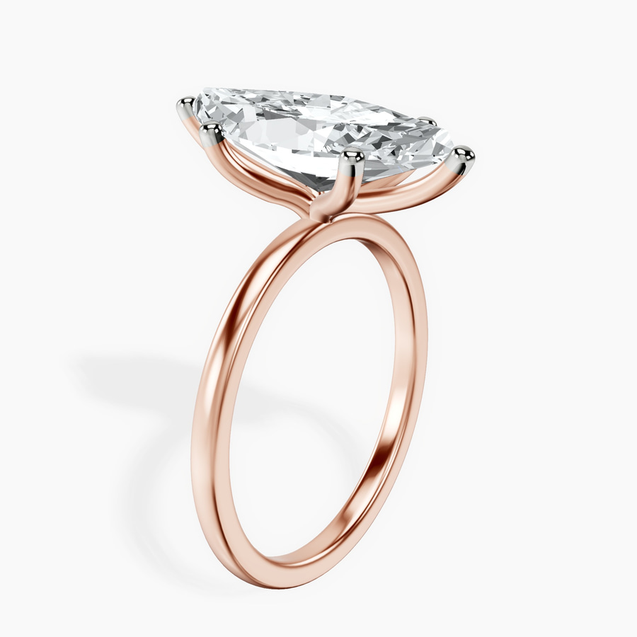 18kt Rose Gold Six Prong Solitaire 1.5mm Lab Diamond Ring standing product image one