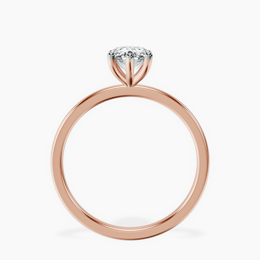 10kt Rose Gold Six Prong Solitaire 1.5mm Lab Diamond Ring side right image one