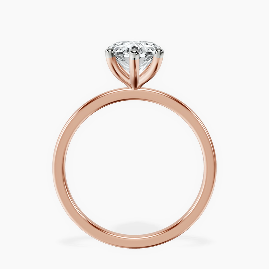 18kt Rose Gold Six Prong Solitaire 1.5mm Lab Diamond Ring side right image one
