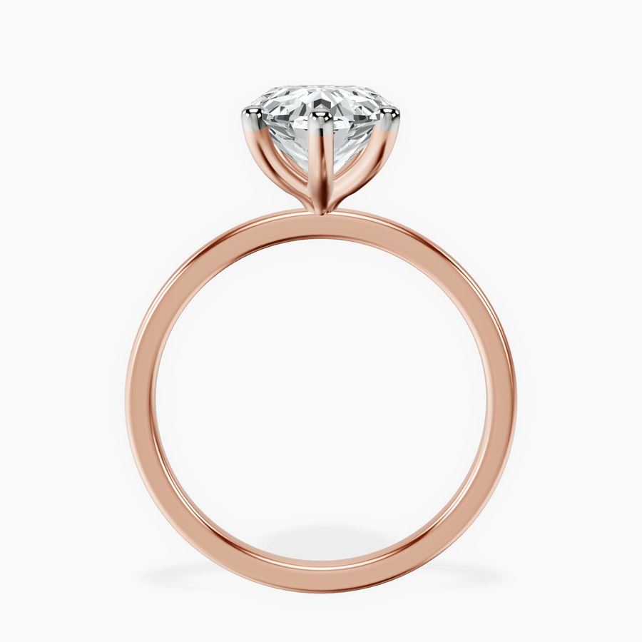 18kt Rose Gold Six Prong Solitaire 1.5mm Lab Diamond Ring side right image one
