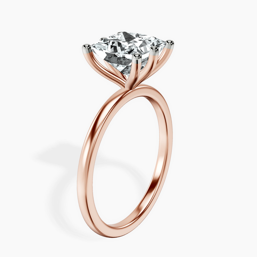 10kt Rose Gold Six Prong Solitaire 1.5mm Lab Diamond Ring standing product image one