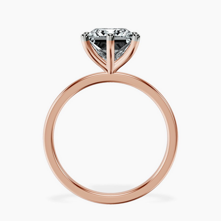 10kt Rose Gold Six Prong Solitaire 1.5mm Lab Diamond Ring side right image one