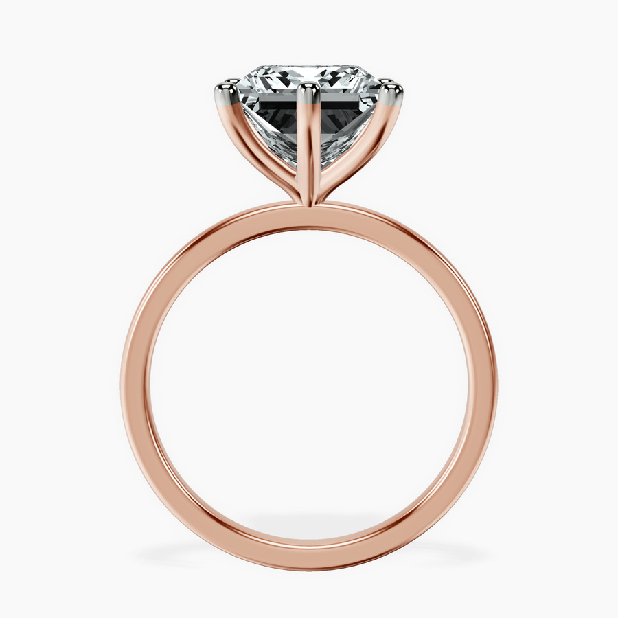 18kt Rose Gold Six Prong Solitaire 1.5mm Lab Diamond Ring side right image one