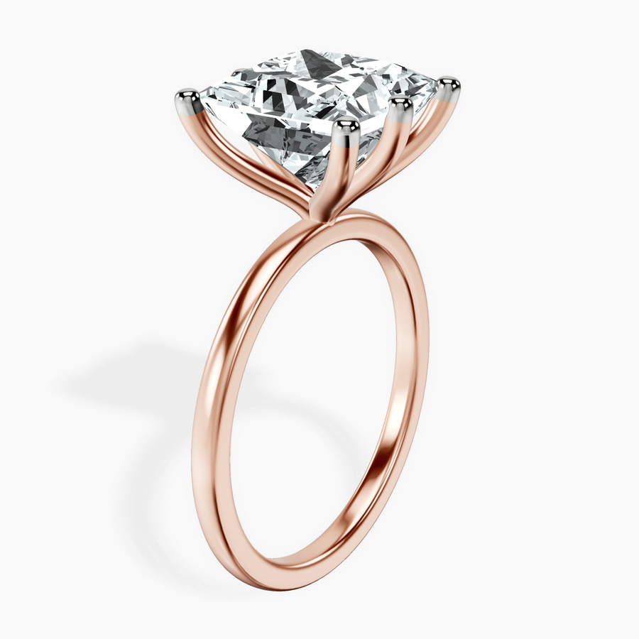 18kt Rose Gold Six Prong Solitaire 1.5mm Lab Diamond Ring standing product image one