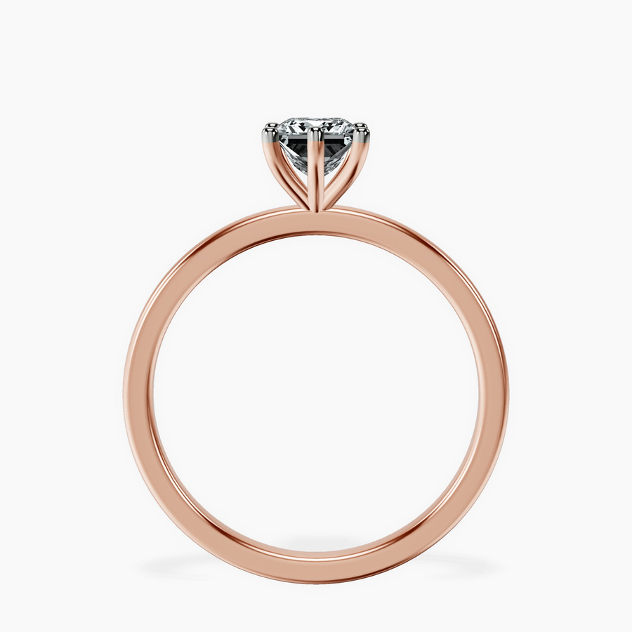 18kt Rose Gold Six Prong Solitaire 1.5mm Lab Diamond Ring side right image one
