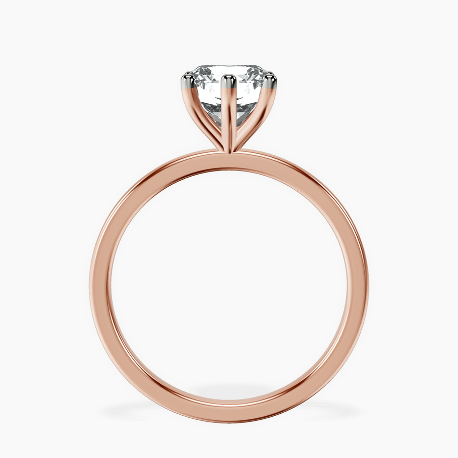 9ct Rose Gold Six Prong Solitaire 1.5mm Lab Diamond Ring side right image one