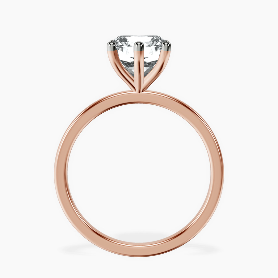 18kt Rose Gold Six Prong Solitaire 1.5mm Lab Diamond Ring side right image one