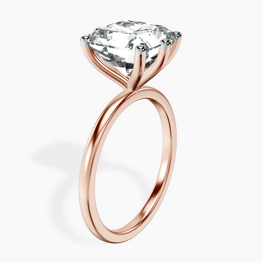 10kt Rose Gold Six Prong Solitaire 1.5mm Lab Diamond Ring standing product image one