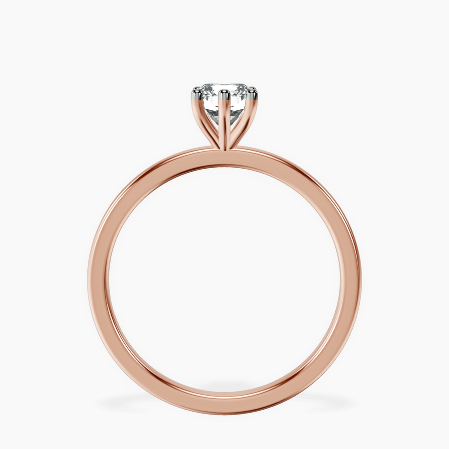 18kt Rose Gold Six Prong Solitaire 1.5mm Lab Diamond Ring side right image one