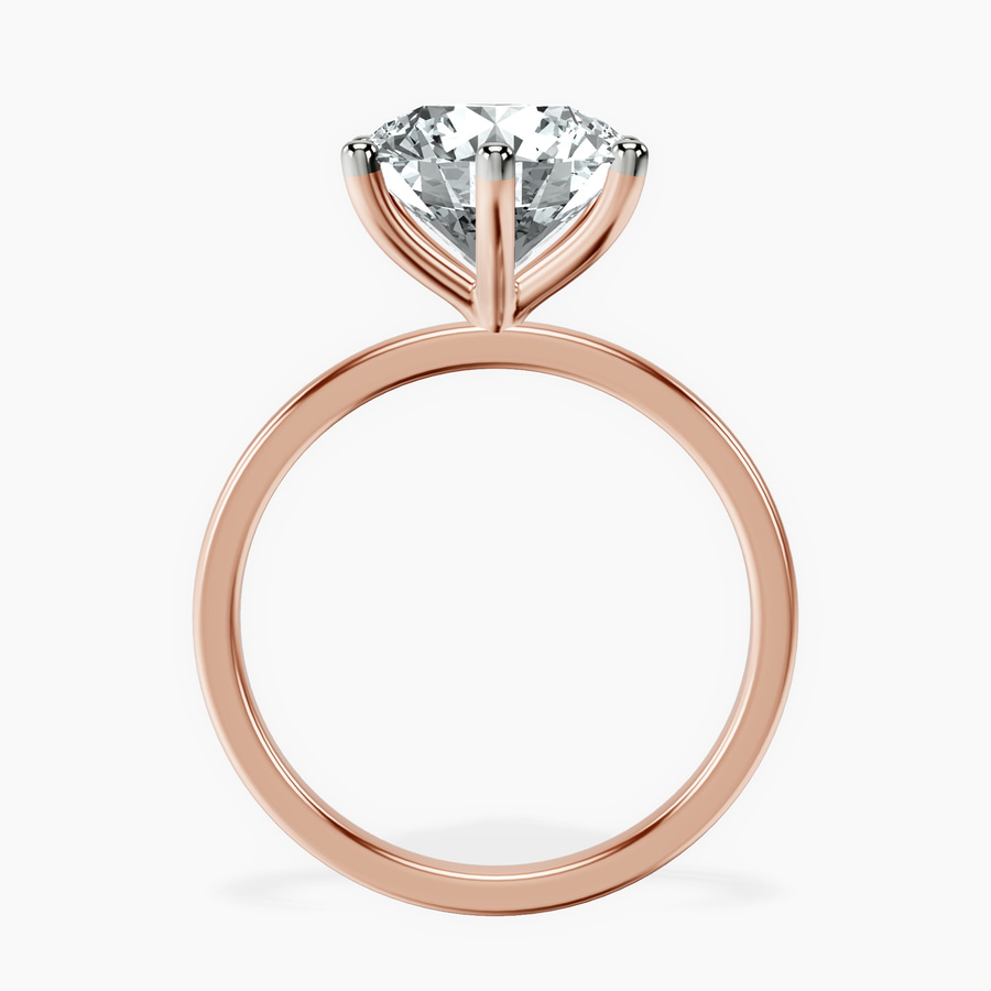 18kt Rose Gold Six Prong Solitaire 1.5mm Lab Diamond Ring side right image one
