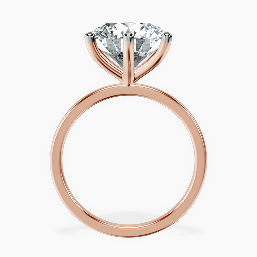 14kt Rose Gold Six Prong Solitaire 1.5mm Lab Diamond Ring side right image one