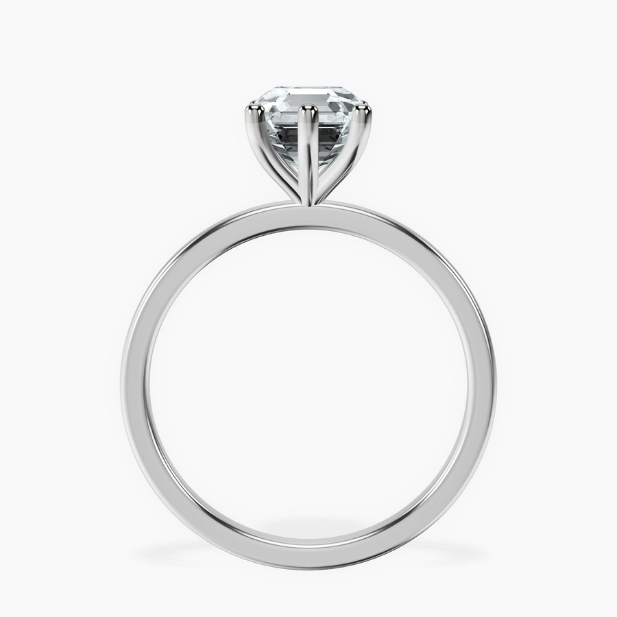 9ct White Gold Six Prong Solitaire 1.5mm Lab Diamond Ring side right image one