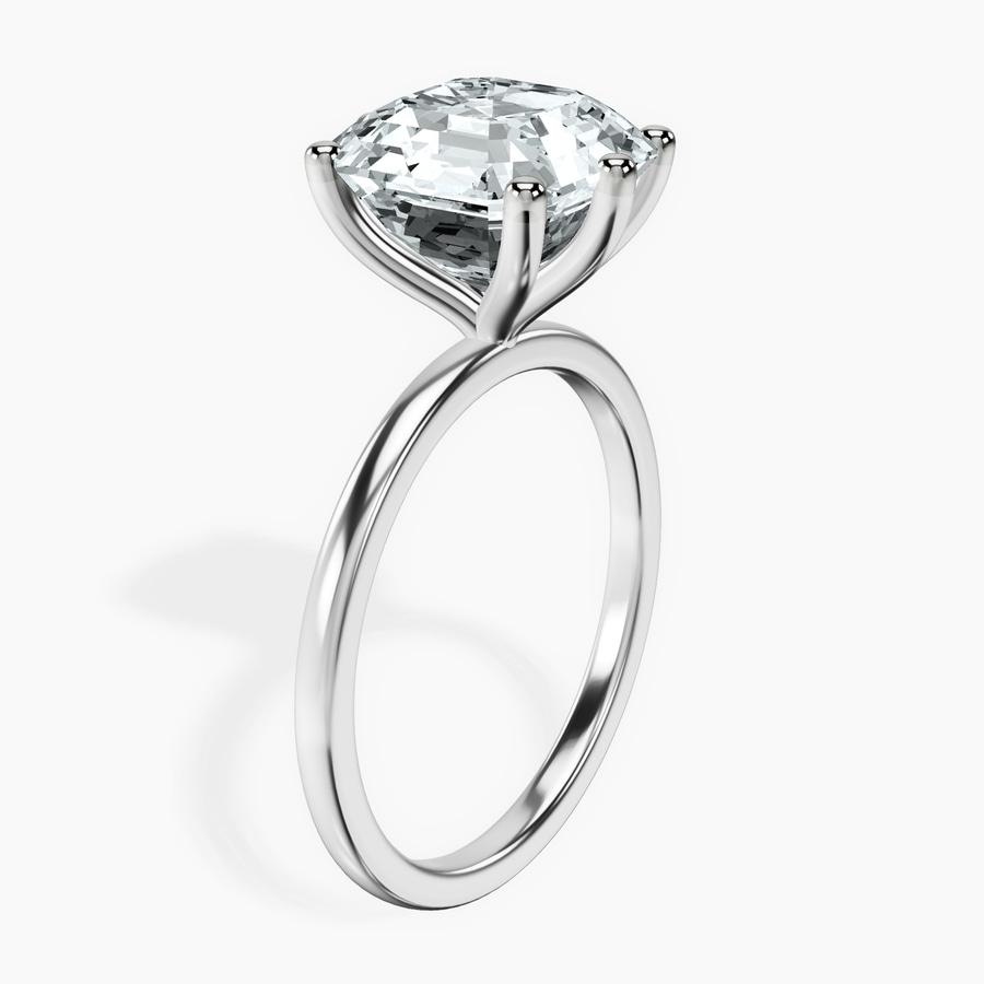 18kt White Gold Six Prong Solitaire 1.5mm Lab Diamond Ring standing product image one