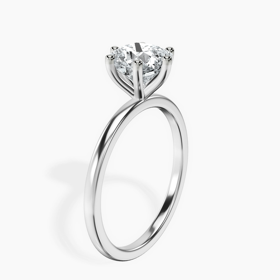 14ct White Gold Six Prong Solitaire 1.5mm Lab Diamond Ring standing product image one