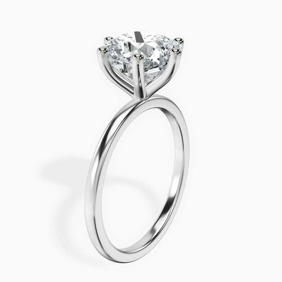 14kt White Gold Six Prong Solitaire 1.5mm Lab Diamond Ring standing product image one