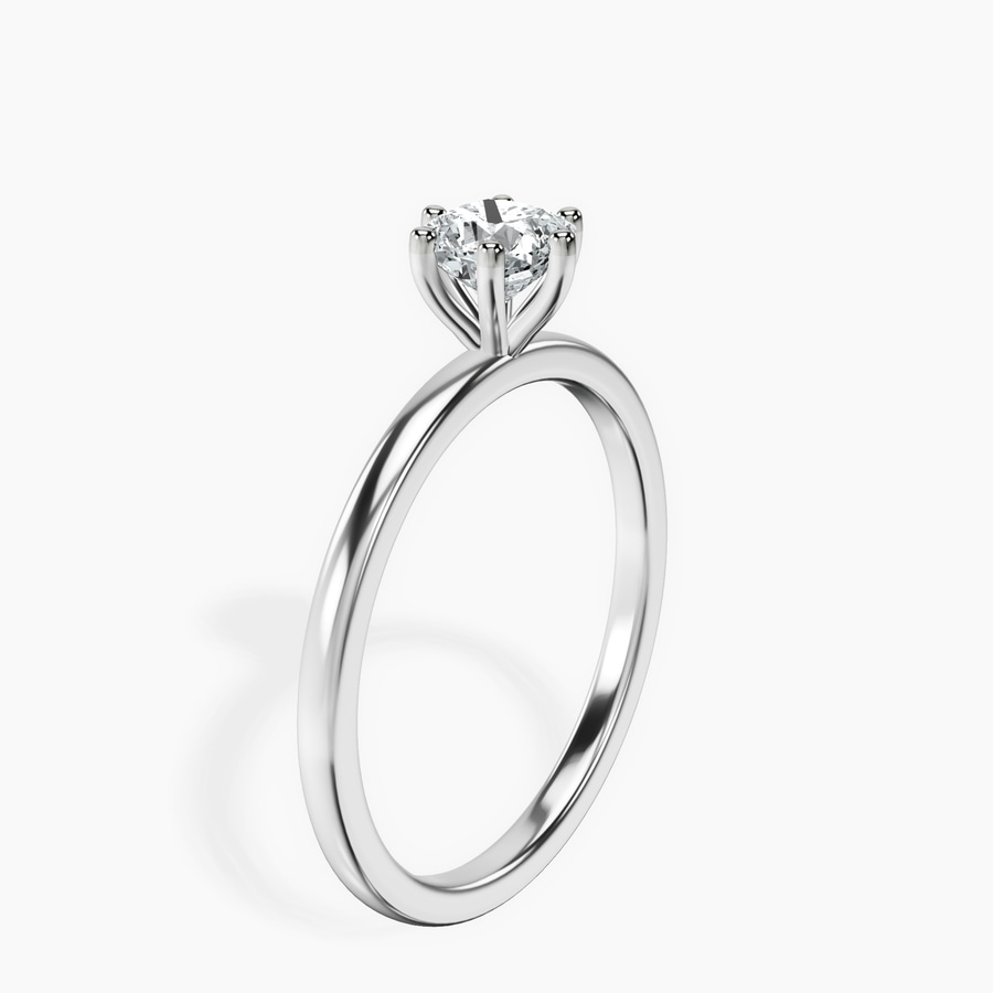 10kt White Gold Six Prong Solitaire 1.5mm Lab Diamond Ring standing product image one