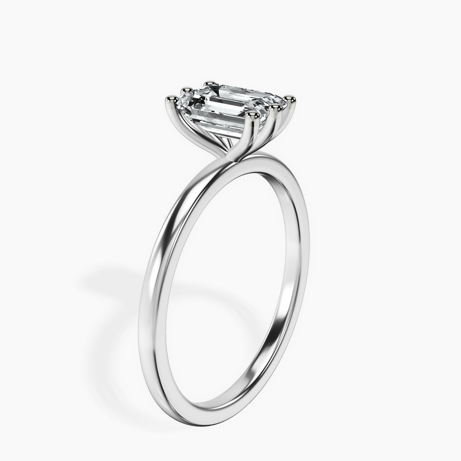 18kt White Gold Six Prong Solitaire 1.5mm Lab Diamond Ring standing product image one