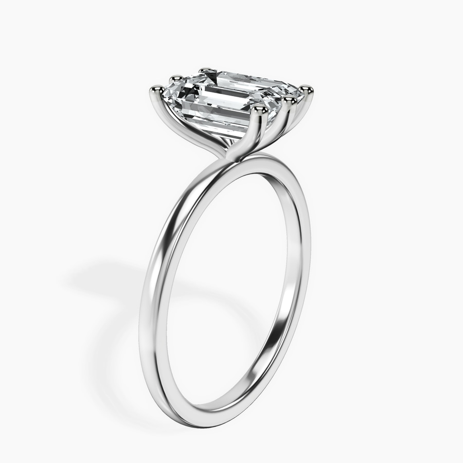 10kt White Gold Six Prong Solitaire 1.5mm Lab Diamond Ring standing product image one