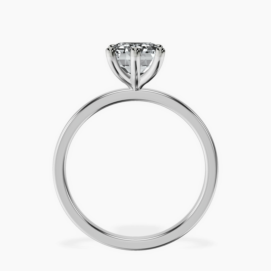 10kt White Gold Six Prong Solitaire 1.5mm Lab Diamond Ring side right image one