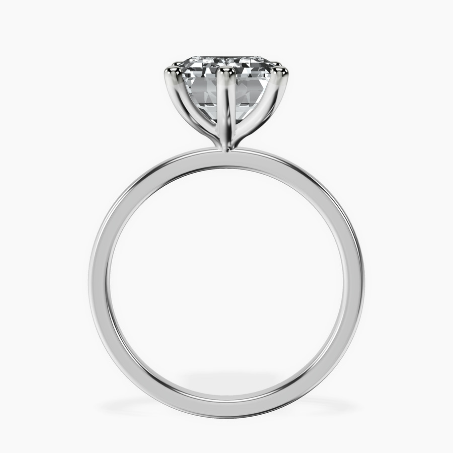 14kt White Gold Six Prong Solitaire 1.5mm Lab Diamond Ring side right image one