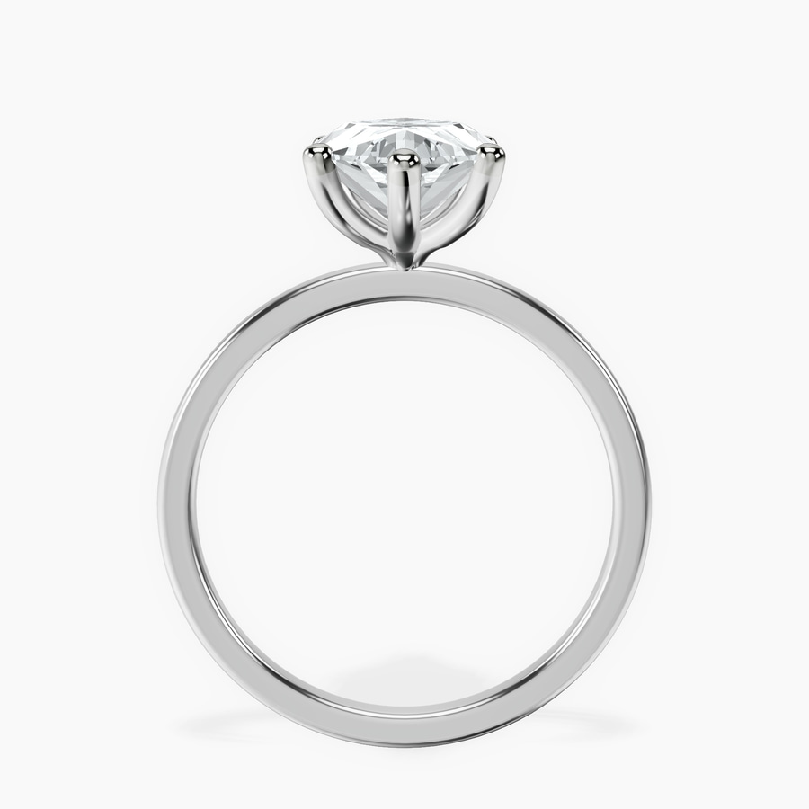 Platinum Six Prong Solitaire 1.5mm Lab Diamond Ring side right image one
